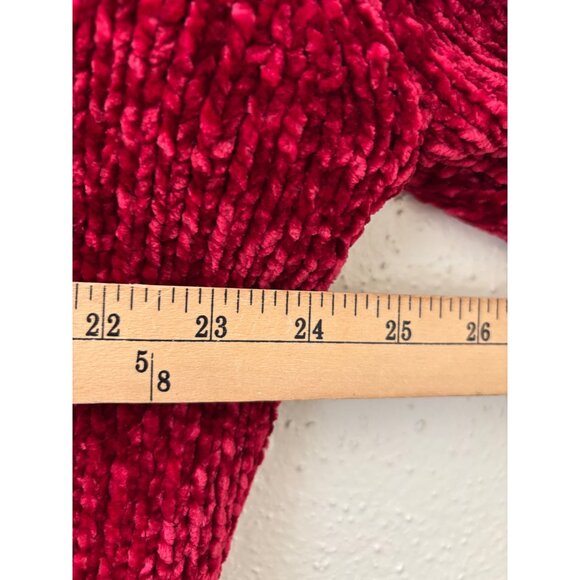 Chelsea & Theodore Red Chenille Turtleneck Sweater L Soft Plush Cozy Fall Winter - Picture 6 of 10